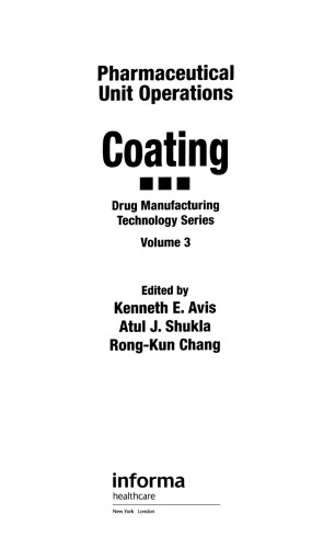Pharmaceutical unit operations : coating