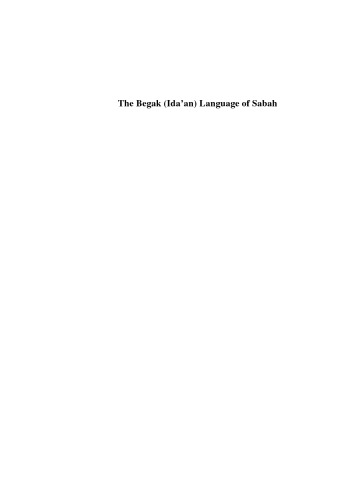 The Begak (Ida'an) language of Sabah