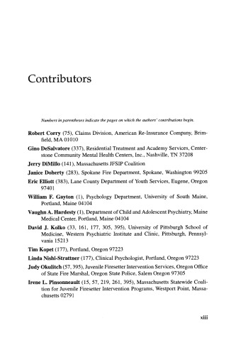 Handbook on firesetting in children and youth