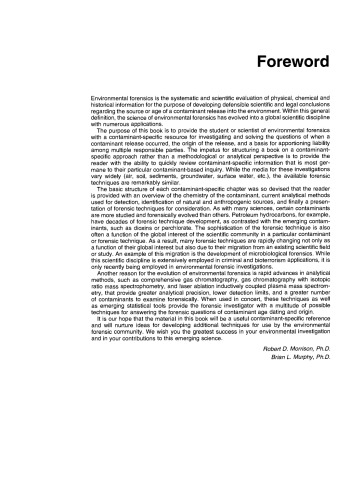 Environmental forensics: contaminant specific guide