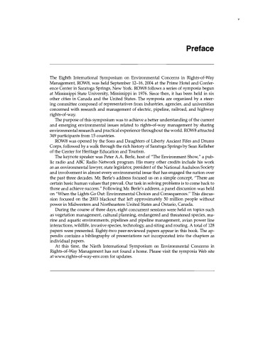 The Eighth International Symposium on Environmental Concerns in Rights-of-Way Management: 12-16 September 2004, Saratoga Springs, New York, USA