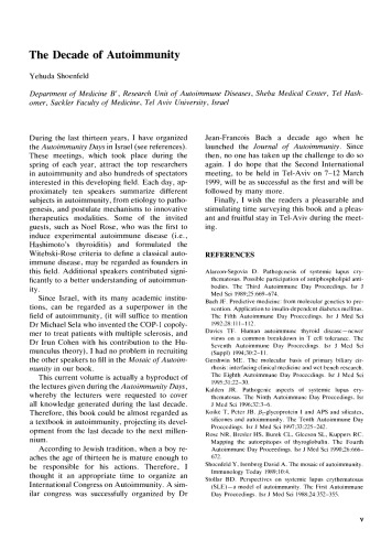 The decade of autoimmunity