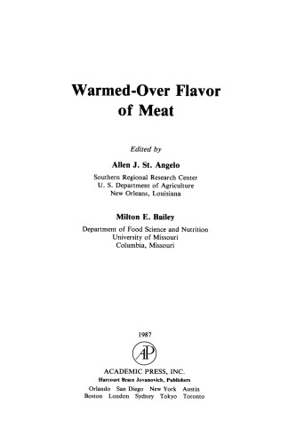 Warmed-Over Flavor of Meat