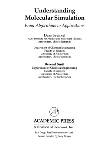 Understanding Molecular Simulation: From Algorithms to Applications