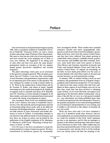 Seeds: Ecology, Biogeography, and Evolution of Dormancy and Germination