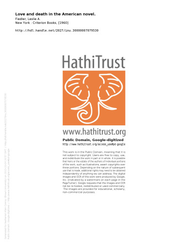 Love and Death in the American Novel