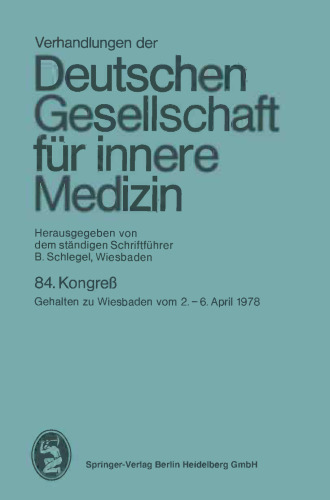 84. Kongreß: Gehalten zu Wiesbaden vom 2.-6. April 1978