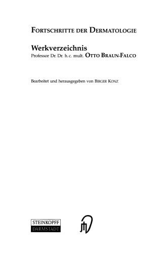 Fortschritte der Dermatologie: Werkverzeichnis