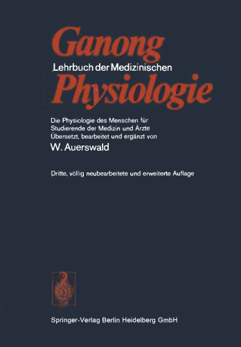 Lehrbuch der Medizinischen Physiologie: Die Physiologie des Menschen für Studierende der Medizin und Ärzte