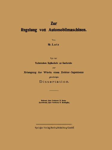Zur Regelung von Automobilmaschinen
