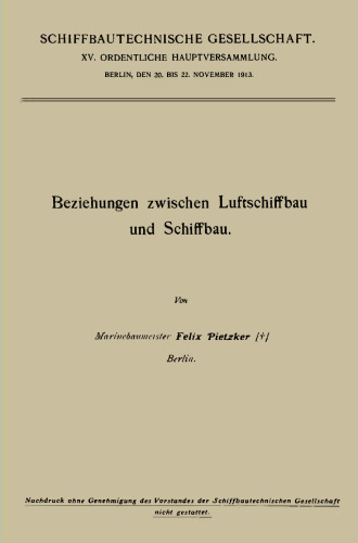 Beziehungen zwischen Luftschiffbau und Schiffbau
