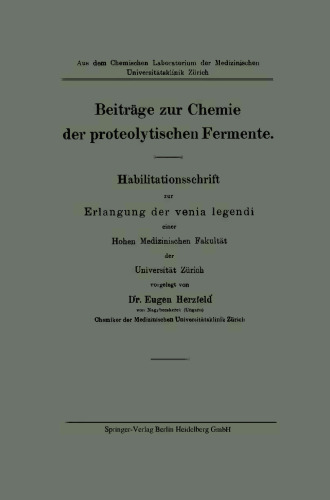 Beiträge zur Chemie der proteolytischen Fermente