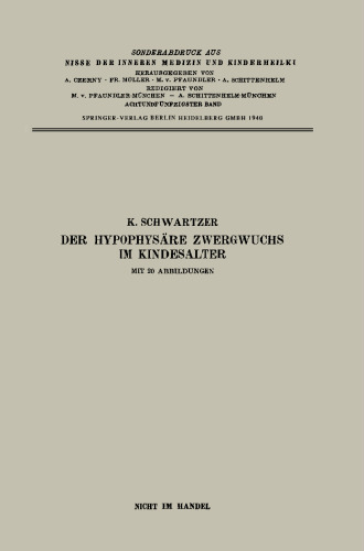 Der Hypophysäre Zwergwuchs im Kindesalter