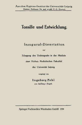 Tonsille und Entwicklung: Inaugural-Dissertation