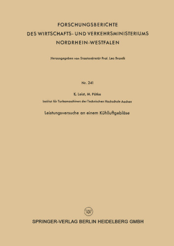 Leistungsversuche an einem Kühlluftgebläse