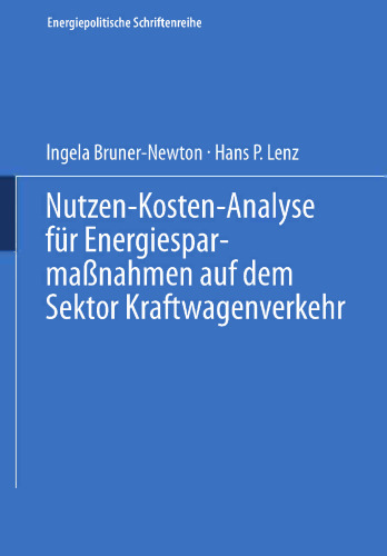 Nutzen-Kosten-Analyse für Energiesparmaßnahmen auf dem Sektor Kraftwagenverkehr
