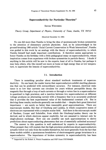 Superconductivity for Particular Theorists