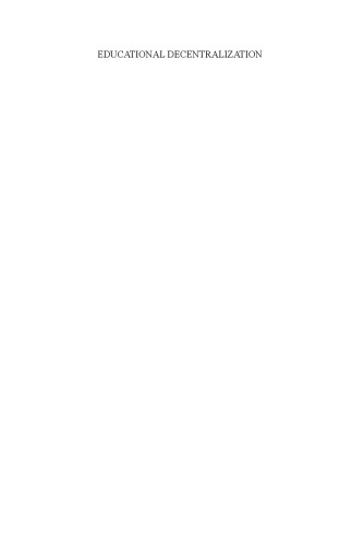 Educational Decentralization: Asian Experiences and Conceptual Contributions