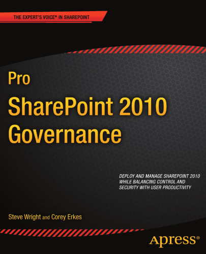 Pro SharePoint 2010 Governance