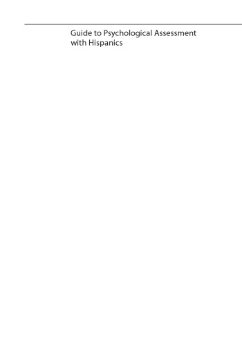 Guide to Psychological Assessment with Hispanics