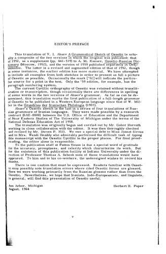 A grammatical sketch of Ossetic