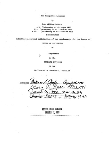 The Sacapultec language