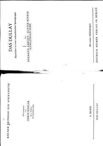 Das Dullay. Materialien zu einer ostkuschitischen Sprache (Cushitic)