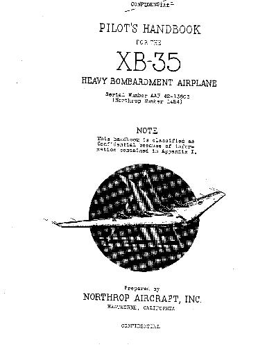 Pilot's handook for the XB-35 heavy bombardment airplane