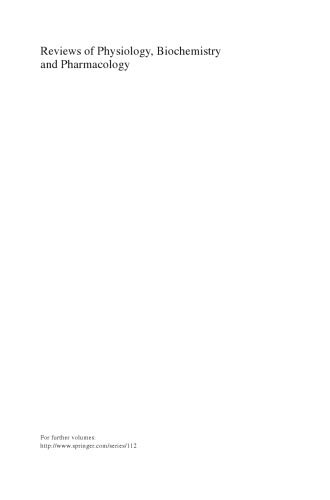 Reviews of Physiology, Biochemistry and Pharmacology 161