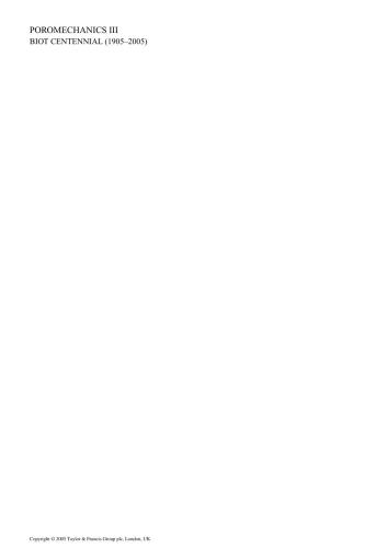 Poromechanics III - Biot Centennial (1905-2005)