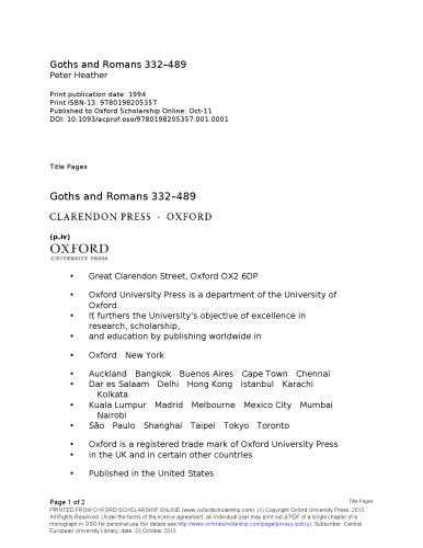 [UNREADABLE] Goths and Romans 332–489