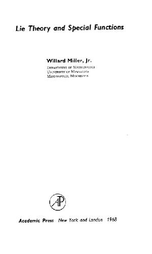 Lie Theory and Special Functions