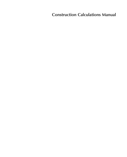 Construction Calculations Manual