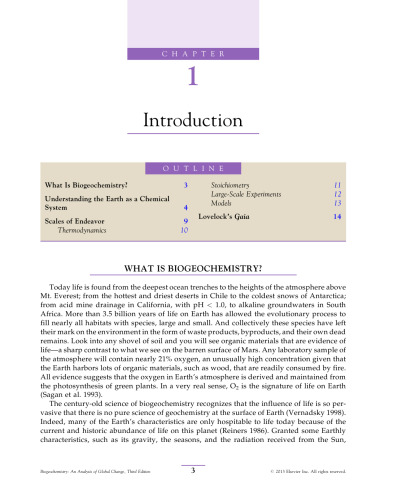 Biogeochemistry. An Analysis of Global Change