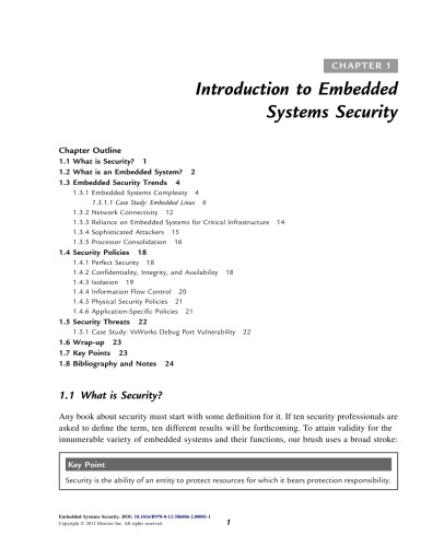 Embedded Systems Security