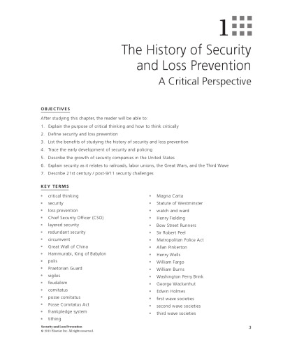 Security and Loss Prevention. An Introduction