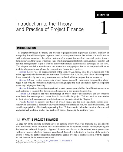 Project Finance in Theory and Practice