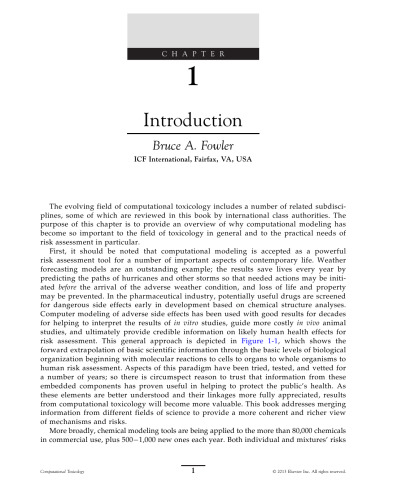 Computational Toxicology. Methods and Applications for Risk Assessment