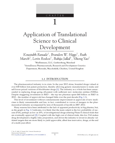 Genomic Biomarkers for Pharmaceutical Development. Advancing Personalized Health Care
