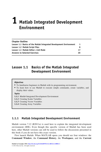 Matlab by Example. Programming Basics