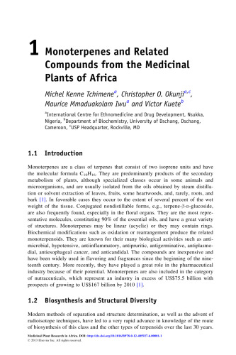 Medicinal Plant Research in Africa. Pharmacology and Chemistry