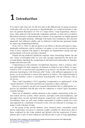 RíO-hortega’S Third Contribution to the Morphological Knowledge and Functional Interpretation of the Oligodendroglia