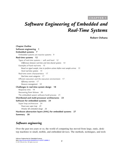 Software Engineering for Embedded Systems. Methods, Practical Techniques, and Applications