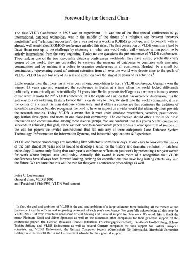 Proceedings 2003 VLDB Conference