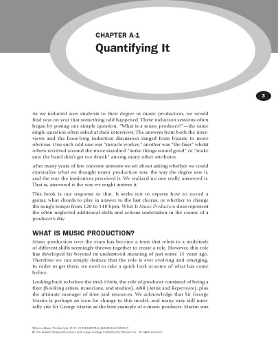 What is Music Production. A producer's guide, the role, the people, the process