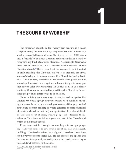 Sound of Worship. A Handbook of Acoustics and Sound System Design for the Church