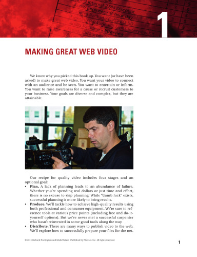 Professional Web Video. Plan, Produce, Distribute, Promote, and Monetize Quality Video