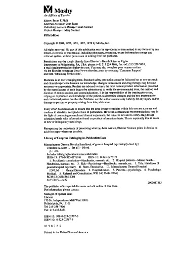 Massachusetts General Hospital Handbook of General Hospital Psychiatry