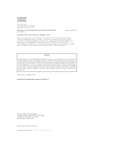 Essentials of Pain Medicine and Regional Anesthesia