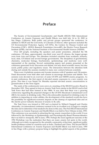 Arsenic Exposure and Health Effects V. Proceedings of the Fifth International Conference on Arsenic Exposure and Health Effects, July 14–18, 2002, San Diego, California